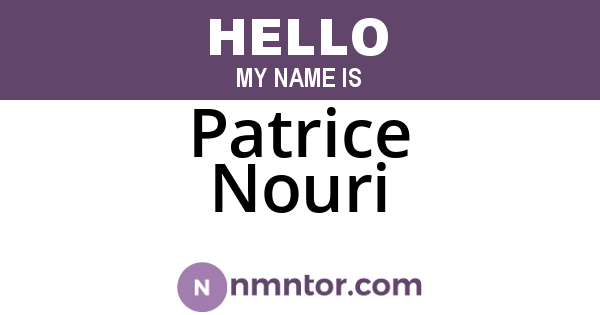 Patrice Nouri