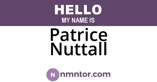 Patrice Nuttall