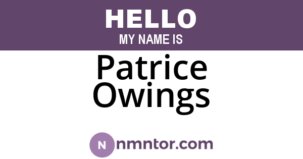 Patrice Owings