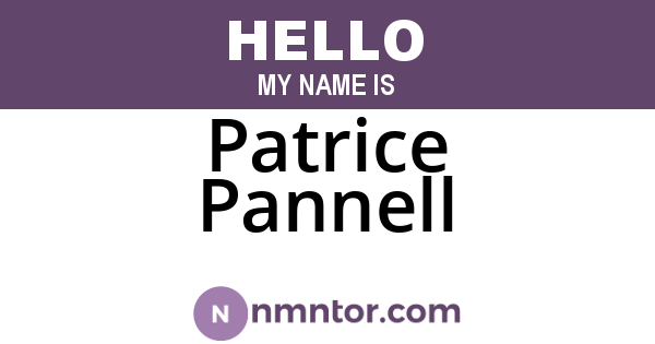 Patrice Pannell
