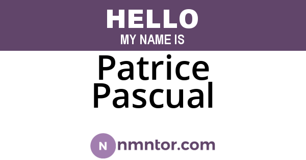 Patrice Pascual