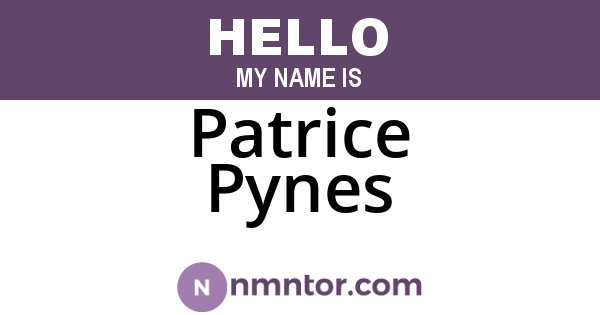 Patrice Pynes