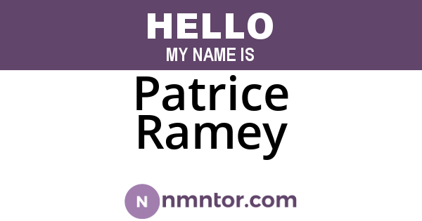 Patrice Ramey
