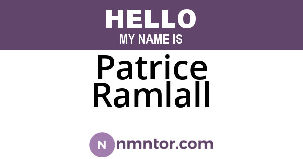 Patrice Ramlall