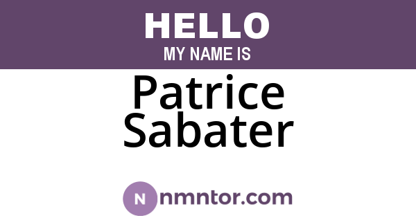 Patrice Sabater