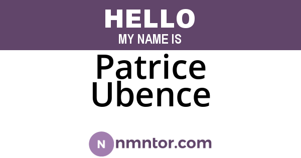 Patrice Ubence