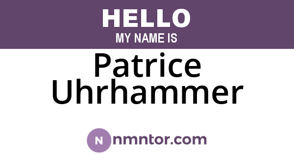 Patrice Uhrhammer