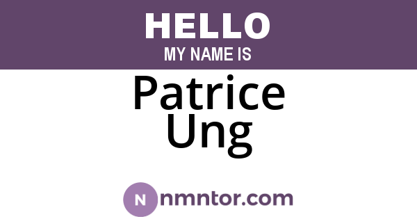 Patrice Ung