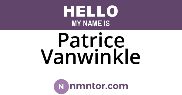 Patrice Vanwinkle