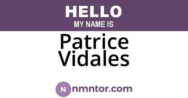 Patrice Vidales