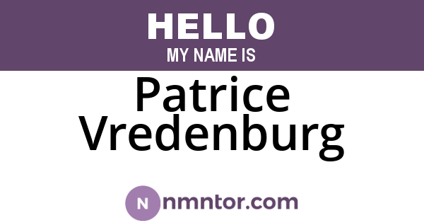 Patrice Vredenburg