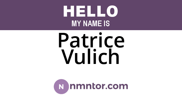 Patrice Vulich