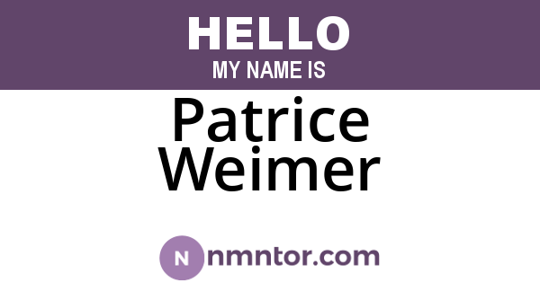 Patrice Weimer