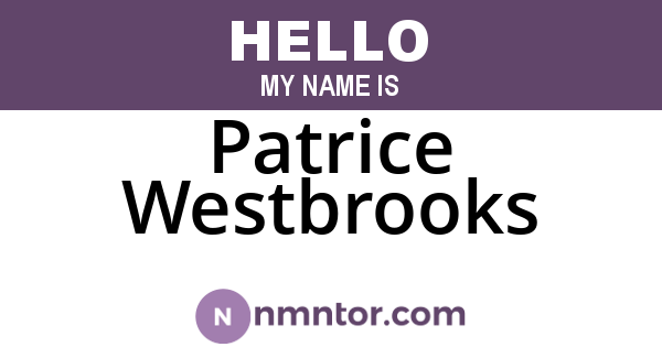 Patrice Westbrooks