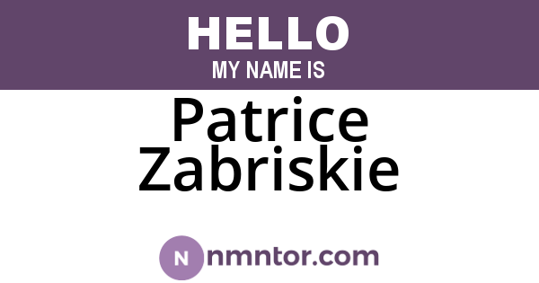 Patrice Zabriskie