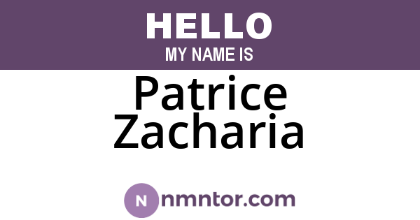 Patrice Zacharia