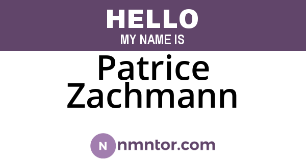 Patrice Zachmann
