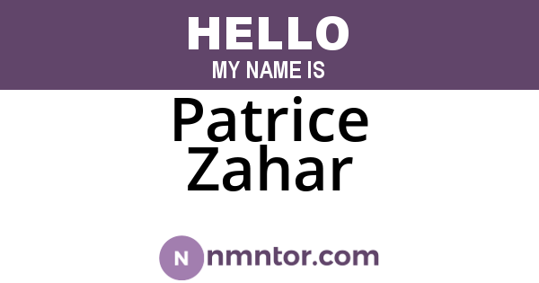 Patrice Zahar
