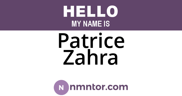 Patrice Zahra