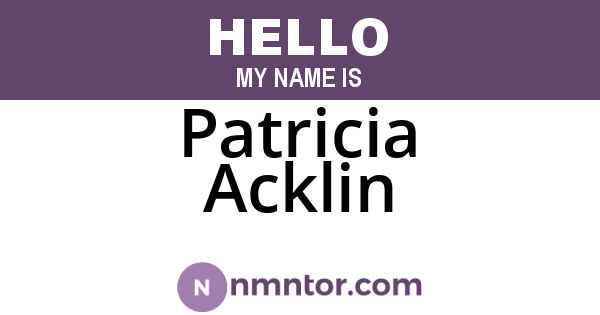 Patricia Acklin