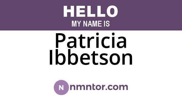 Patricia Ibbetson
