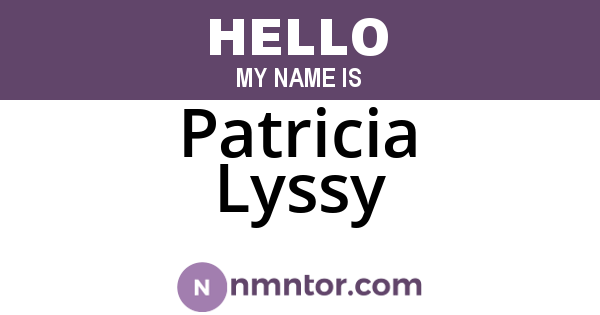 Patricia Lyssy