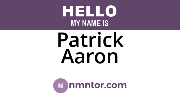 Patrick Aaron