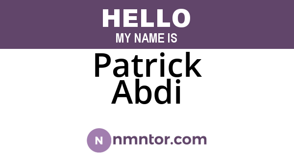 Patrick Abdi