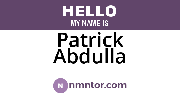 Patrick Abdulla