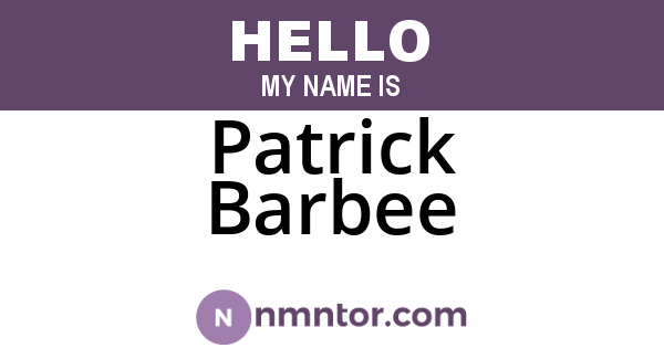 Patrick Barbee