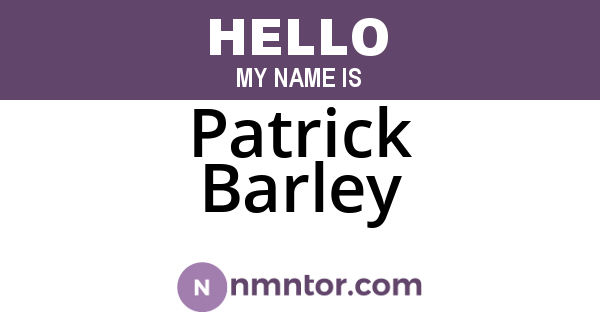 Patrick Barley