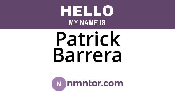 Patrick Barrera