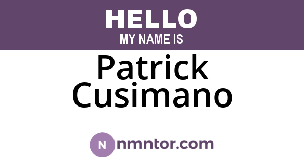 Patrick Cusimano