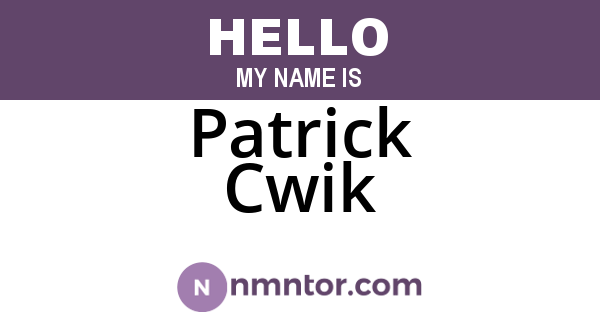 Patrick Cwik