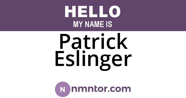 Patrick Eslinger