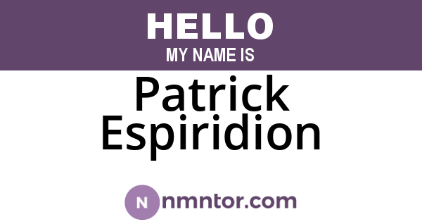 Patrick Espiridion