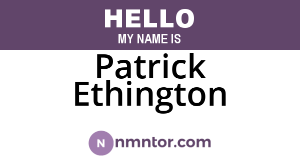 Patrick Ethington