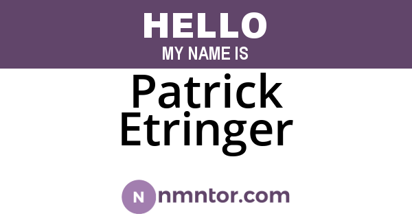 Patrick Etringer