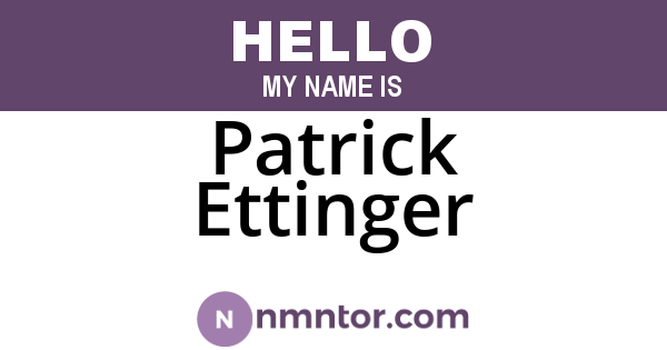 Patrick Ettinger