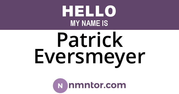 Patrick Eversmeyer