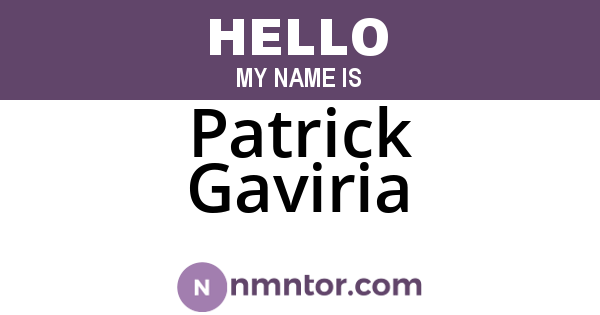 Patrick Gaviria