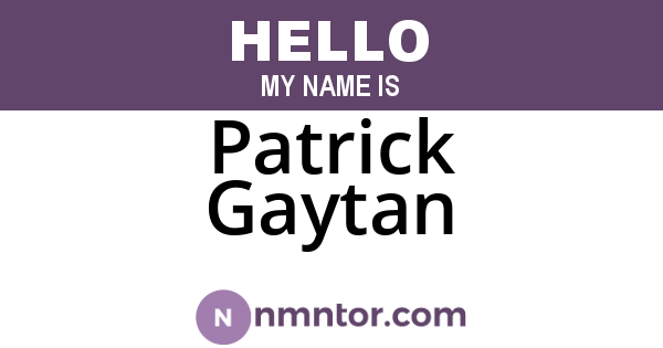 Patrick Gaytan
