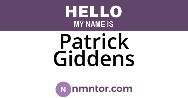 Patrick Giddens