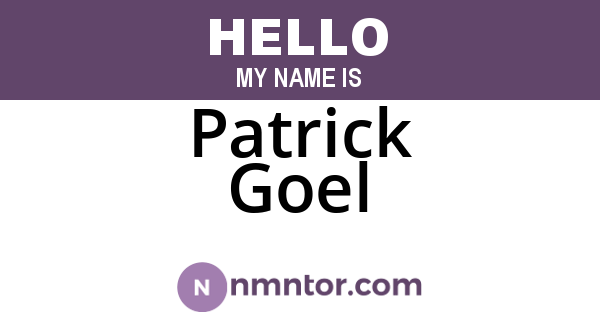 Patrick Goel