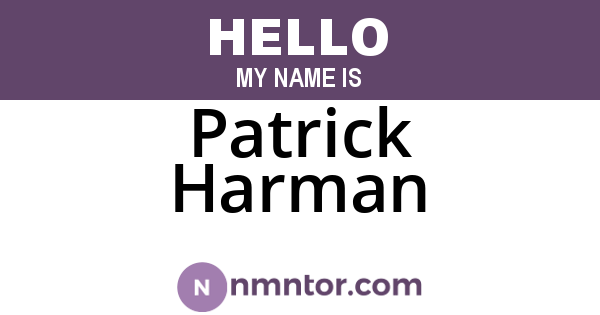 Patrick Harman