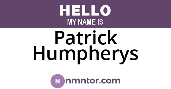 Patrick Humpherys