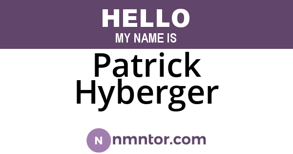 Patrick Hyberger