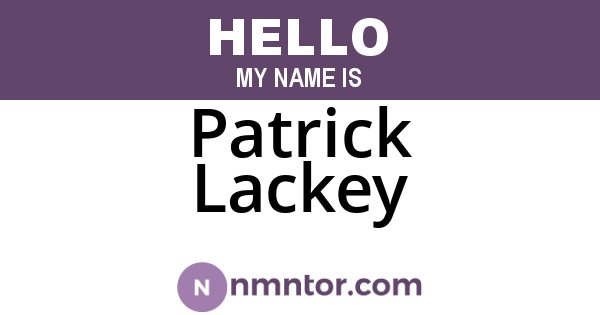 Patrick Lackey