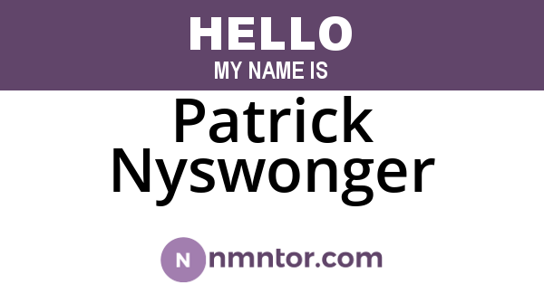 Patrick Nyswonger