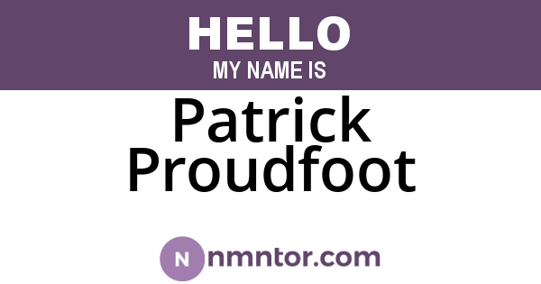 Patrick Proudfoot